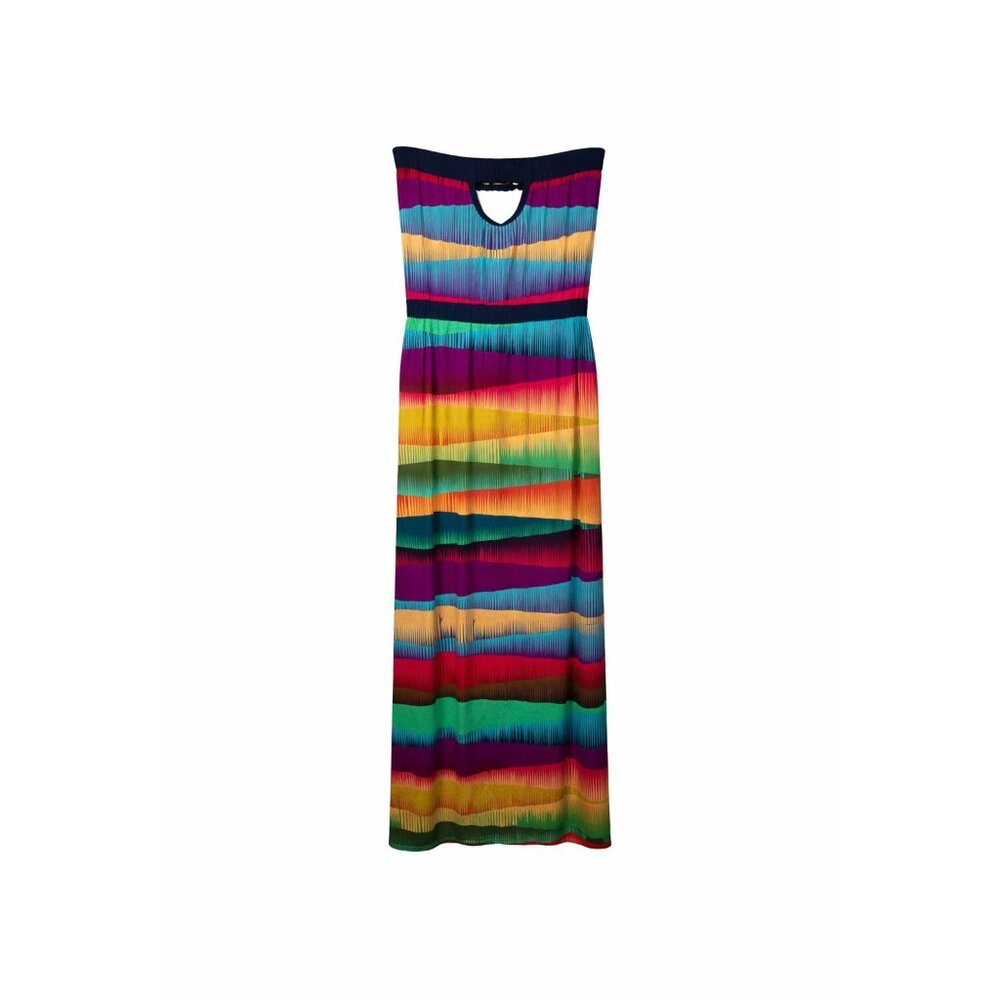 Trina Turk Rainbow Desert Strapless Maxi Dress Sz M - Picture 7 of 11